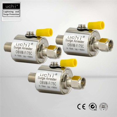 dispositivo de protección contra sobrecargas 75Ohm SPD 20kA, pararrayos del cable coaxial