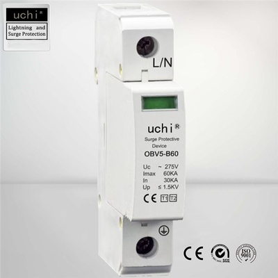 Protector de sobretensiones del tipo 1 +2 del Uc 275V, regulador componente 1P postes del relámpago