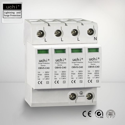 Tipo de impulsiones de la CA - 2 protectores de sobretensiones, Uc 385V conectando a tierra el sistema de la protección contra la luz