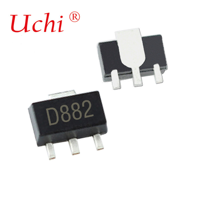 SOT-89 D882 NPN Transistores electrónicos encapsulados de plástico Disposición de energía