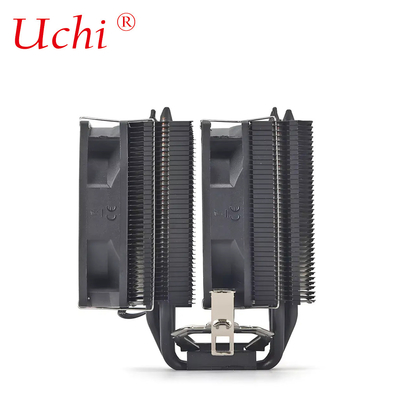 Torre doble ventilador doble ventilador negro enfriador de PC placa base CPU enfriador