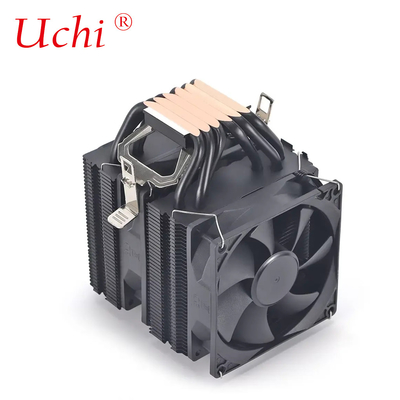 Torre doble ventilador doble ventilador negro enfriador de PC placa base CPU enfriador
