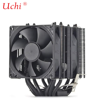 Torre doble ventilador doble ventilador negro enfriador de PC placa base CPU enfriador