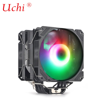 Radiador negro ventilador iluminado tubo de calentamiento de cobre refrigerador de CPU universal para Intel I3 I5 I7 I9 Lga 1151 1366 1700 2011 2066 AMD AM4 AM5