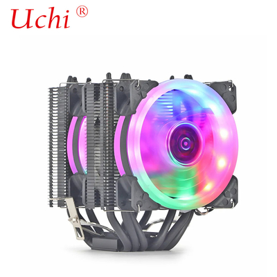 Radiador negro ventilador iluminado tubo de calentamiento de cobre refrigerador de CPU universal para Intel I3 I5 I7 I9 Lga 1151 1366 1700 2011 2066 AMD AM4 AM5