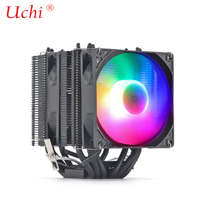 Radiador negro ventilador iluminado tubo de calentamiento de cobre refrigerador de CPU universal para Intel I3 I5 I7 I9 Lga 1151 1366 1700 2011 2066 AMD AM4 AM5