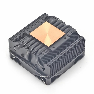 Radiador de tubería de calor I3 I5 I7 I9 Lga775 1150 1151 1155 1156 1700 1366 2011 AMD AM4 AM5 Procesador de refrigeración horizontal universal ventilador negro