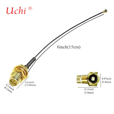 WiFi Antenna Booster con 15cm 6inch 1.13mm RP-SMA Mujer a UFL Cables de comunicación de cable coaxial
