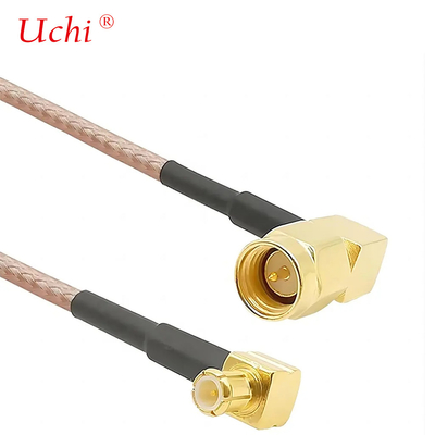 Cable de baja pérdida SMA-Hombre a MCX Hombre Ángulo derecho 6 pulgadas 15 cm Conector RF RG316 Antena coaxial Pigtail