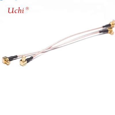 Cable coaxial de IoT 50 Ohm RG316 de 90 grados MCX a MCX ensamblaje de cable masculino