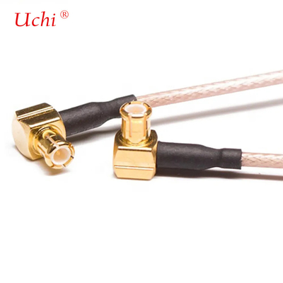 Cable coaxial de IoT 50 Ohm RG316 de 90 grados MCX a MCX ensamblaje de cable masculino