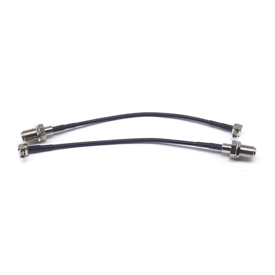 CRC9JW/FK Cable de conexión coaxial de alta frecuencia RG174 CRC9 Hombre doblado F Hembra 15CM Todo cable RF de cobre
