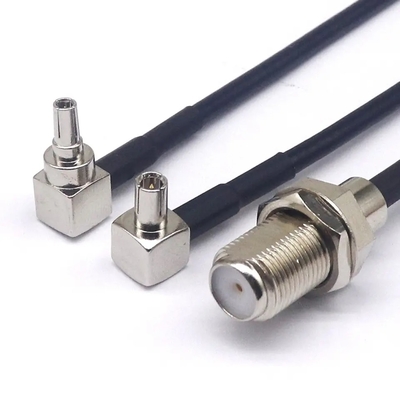 CRC9JW/FK Cable de conexión coaxial de alta frecuencia RG174 CRC9 Hombre doblado F Hembra 15CM Todo cable RF de cobre