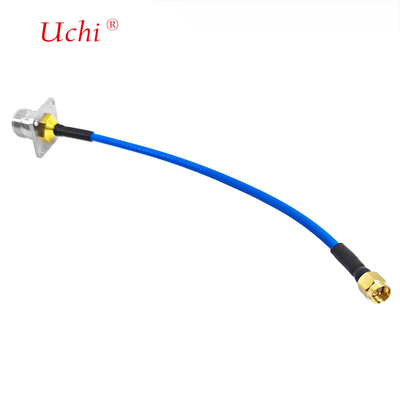 Conector de montaje de panel de brida de tipo N para conector masculino SMA para cable de extensión de cola de lechón RF Superflex SS405 SS-405