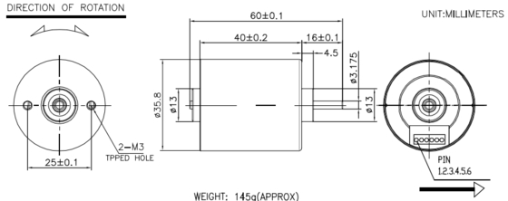 Motores sin escobillas BLDC-3640 con caja reductora para afeitadora eléctrica y vibrador