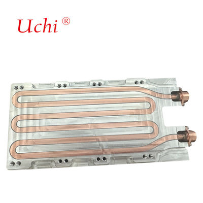 Placa de refrigeración líquida personalizada Cubo de cobre-aluminio El fregadero de calor Placa de refrigeración de agua Sistema de refrigeración de placa fría