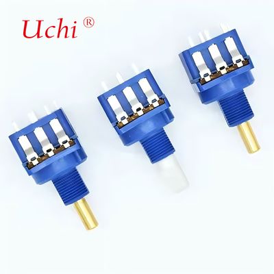 WH116AK Potenciómetro giratorio de cobre sólido con interruptor de botón pulsador de 10A