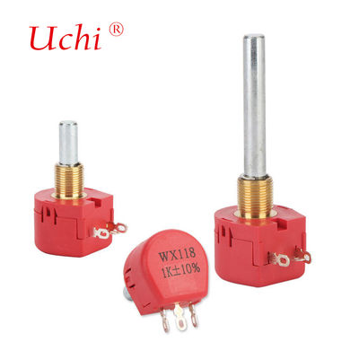 Potenciómetro rotatorio bobinado WX118 de 5k ohmios, eje de 40 mm, potenciómetro bobinado de una vuelta