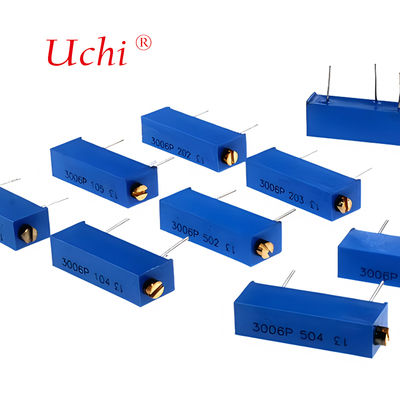 Potenciómetro de ajuste fino de cerámica metálica 3006P 205, 2 m Ohm con perilla, potenciómetro ajustable multivuelta de precisión