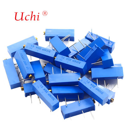 Potenciómetro de ajuste fino de cerámica metálica 3006P 205, 2 m Ohm con perilla, potenciómetro ajustable multivuelta de precisión