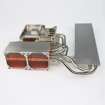 Sink térmico con tubos de calor con aleta de cremallera soldadora de aluminio de cobre