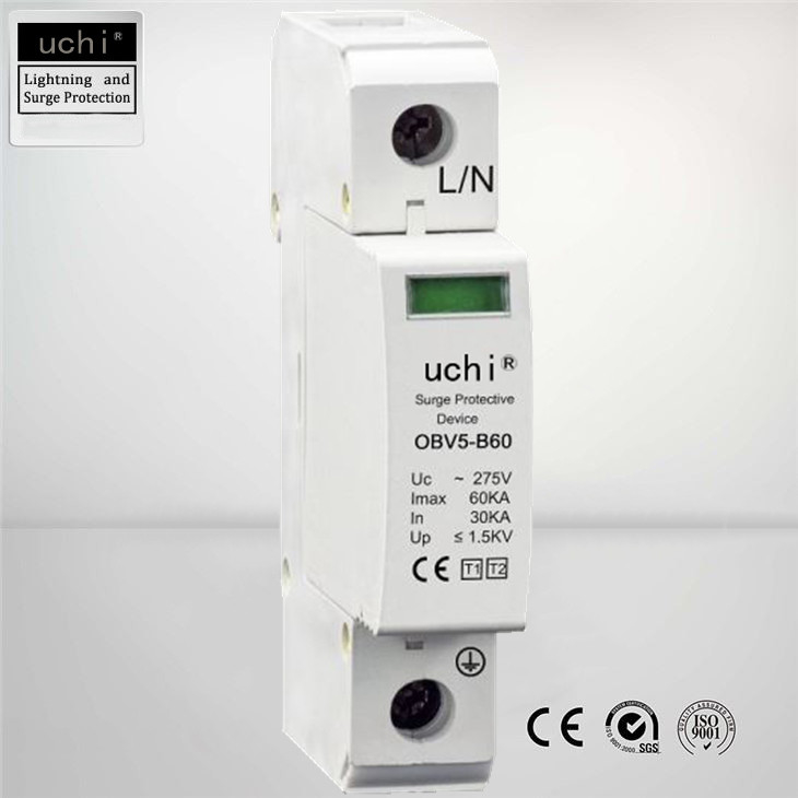Protector de sobretensiones del tipo 1 +2 del Uc 275V, regulador componente 1P postes del relámpago