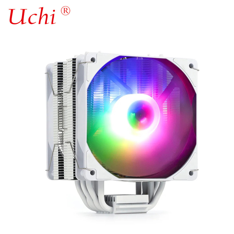 220W Blanco RGB ARGB Procesador de refrigeración ventilador con 6 tubos de calor Para el procesador de servidor de computadora Lga1151 1155 1366 1700 2011 AMD FM AM3 AM4 AM5