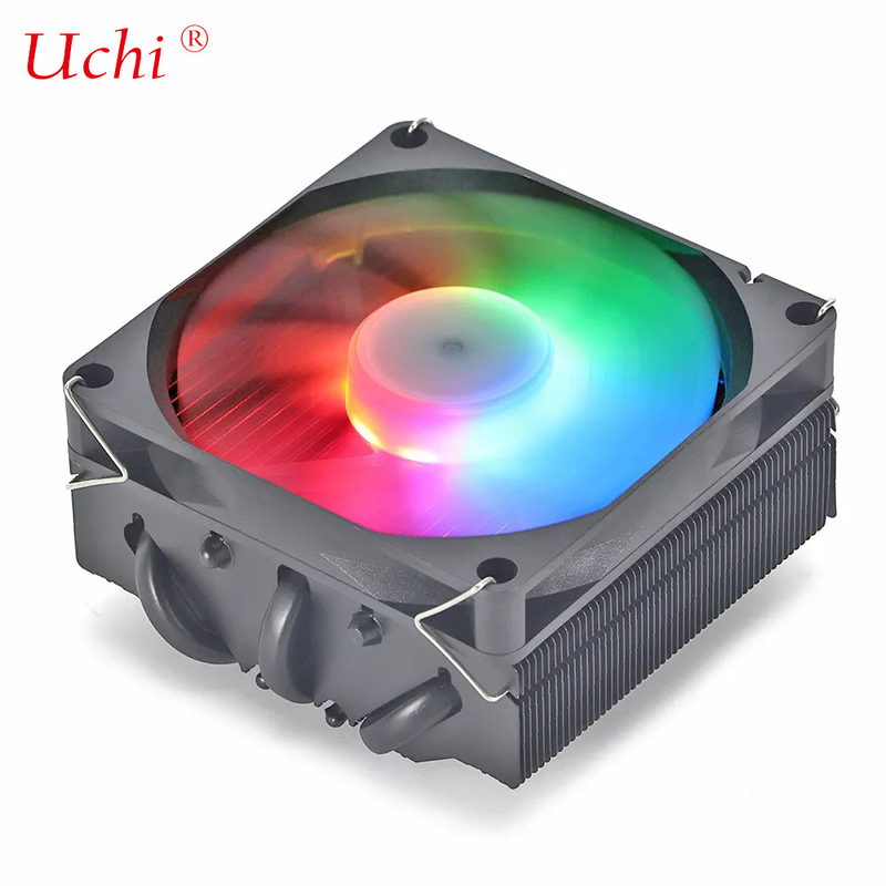 Radiador de tubería de calor I3 I5 I7 I9 Lga775 1150 1151 1155 1156 1700 1366 2011 AMD AM4 AM5 Procesador de refrigeración horizontal universal ventilador negro