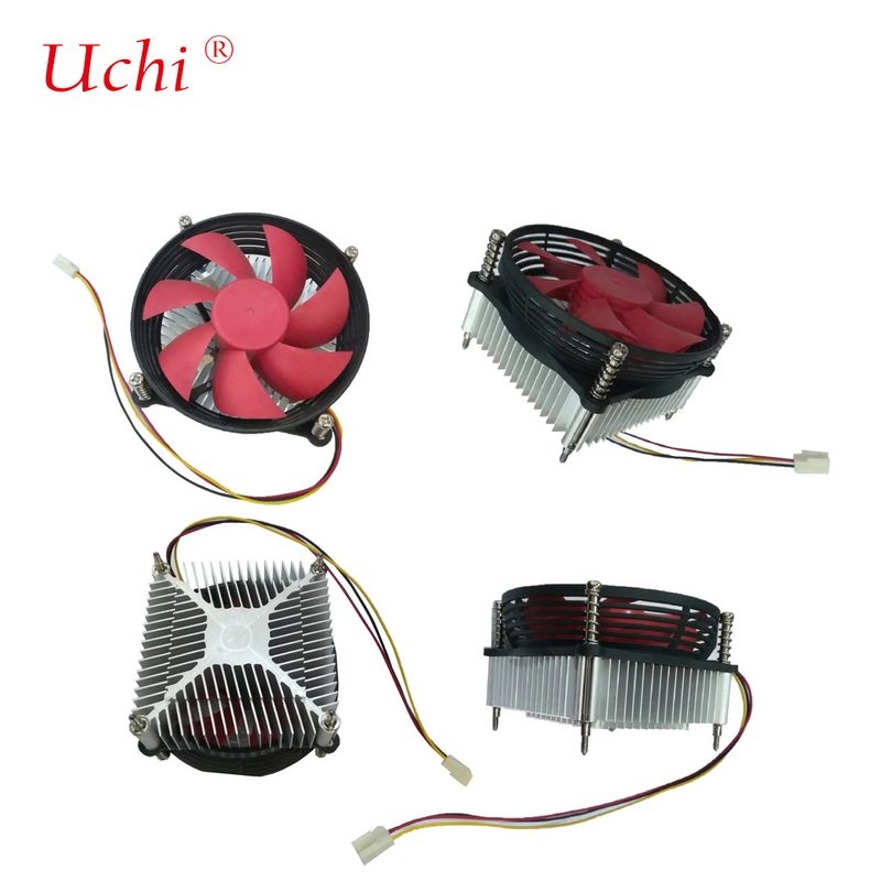 CPU Cooler PC Procesador Intel Enchufe Lga775 115 Fener de disipador de calor de aluminio de 3 pines y 4 pines Función Pwm