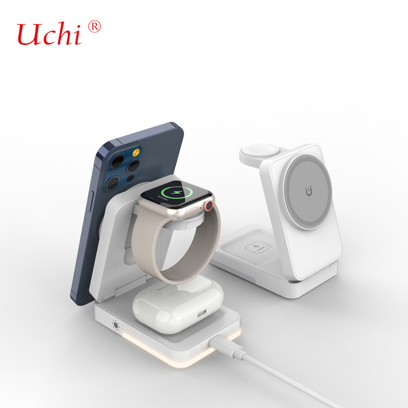 Private Mold G12 plegable multifuncional de carga rápida de tres en uno cargador inalámbrico para teléfonos inteligentes relojes auriculares