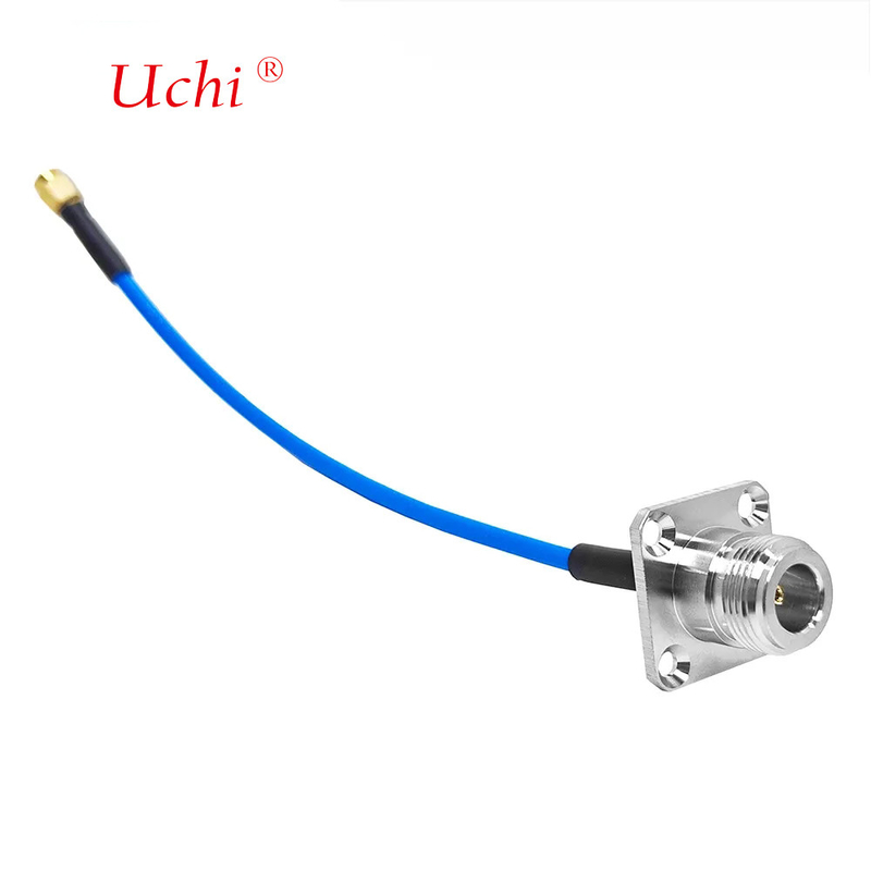 Conector de montaje de panel de brida de tipo N para conector masculino SMA para cable de extensión de cola de lechón RF Superflex SS405 SS-405