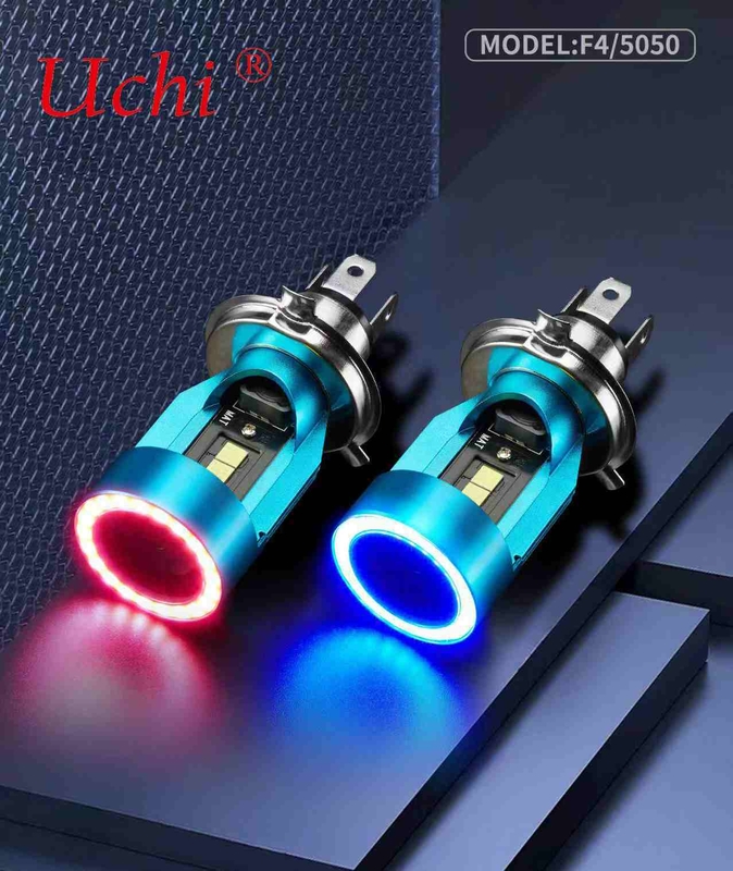 Tira de luz LED que cambia de color para motocicleta F4, ojo de ángel, faro LED
