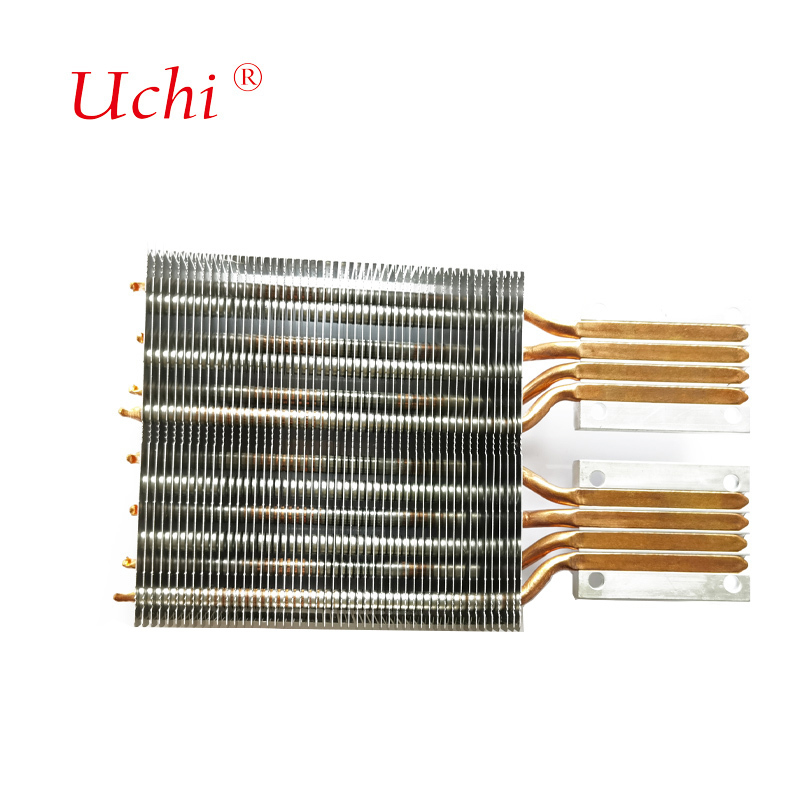 Enfriador de CPU con aletas de cremallera para PC de aluminio-cobre con 8 tubos de calor pequeños para un control eficiente de la temperatura