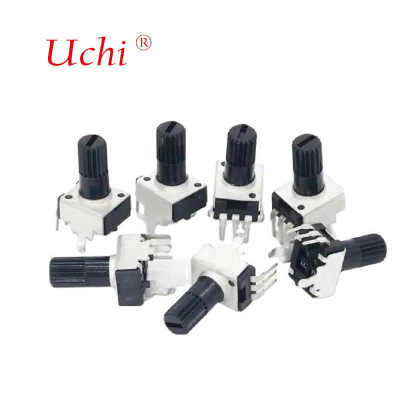 Potenciómetro rotatorio ajustable de película de carbono RV09 de una vuelta, 10K, 12,5 mm