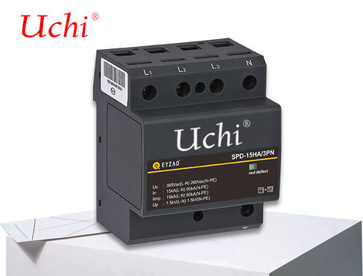 Anchura de ahorro del protector de sobretensiones SPD 15kA solamente 27m m del poder del espacio de la clase 1